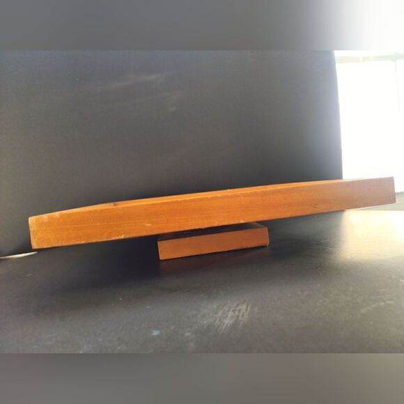 Vintage maple square wood lazy susan - Picture 3 of 9